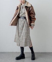 RASVOA | パターンスリットロングシャツ(シャツワンピース)