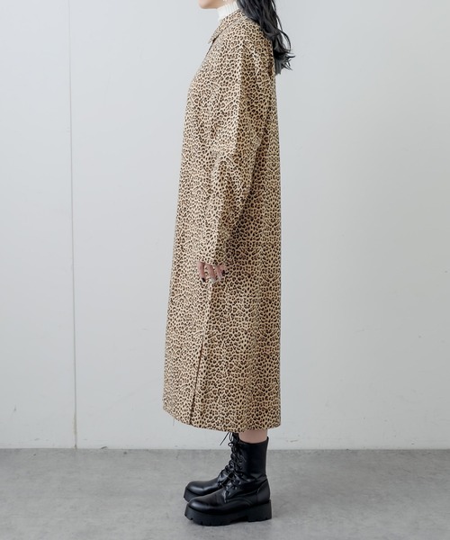 RASVOA（ラスボア）の「パターンスリットロングシャツ（シャツワンピース・レディース・ブラウン/オフホワイト・FREE）」の12枚目の写真