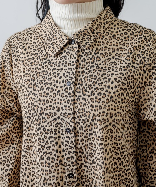 RASVOA（ラスボア）の「パターンスリットロングシャツ（シャツワンピース・レディース・ブラウン/オフホワイト・FREE）」の9枚目の写真