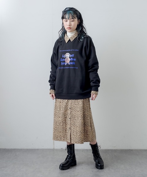 RASVOA（ラスボア）の「パターンスリットロングシャツ（シャツワンピース・レディース・ブラウン/オフホワイト・FREE）」の7枚目の写真