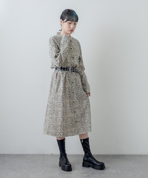 RASVOA（ラスボア）の「パターンスリットロングシャツ（シャツワンピース・レディース・ブラウン/オフホワイト・FREE）」の11枚目の写真