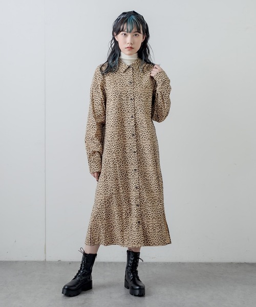 RASVOA（ラスボア）の「パターンスリットロングシャツ（シャツワンピース・レディース・ブラウン/オフホワイト・FREE）」の17枚目の写真