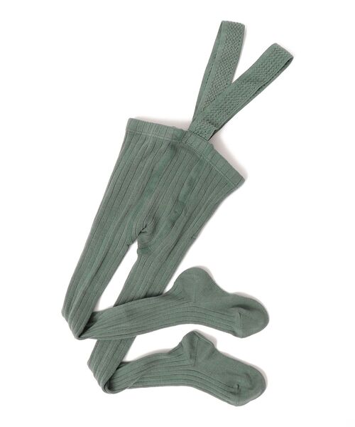 SHIPS（シップス）の「condor:サスペンダー リブ タイツ（タイツ/ストッキング・キッズ・レンガ/ワイン/ライトグリーン・90）」の4枚目の写真