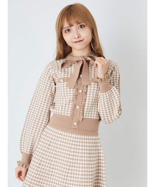 Ank Rougeニット♡まとめ売り バラ売り可 Ank Rouge（アンクルージュ）の「千鳥柄リボンタイニット（ニット