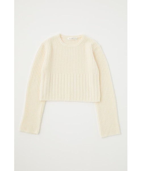 MOUSSY(マウジー)の「COMPACT RIB ニット(ニット/セーター・レディース・ブラック/カーキ/アイボリー/ライトイエロー・FREE)」の2枚目の写真