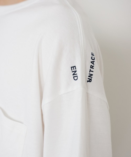 UNTRACE ロゴ長袖カットソー ホワイト