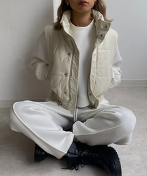 Avvenente | 【Avvenente】フェイクレザーパフィベスト(ダウンベスト)