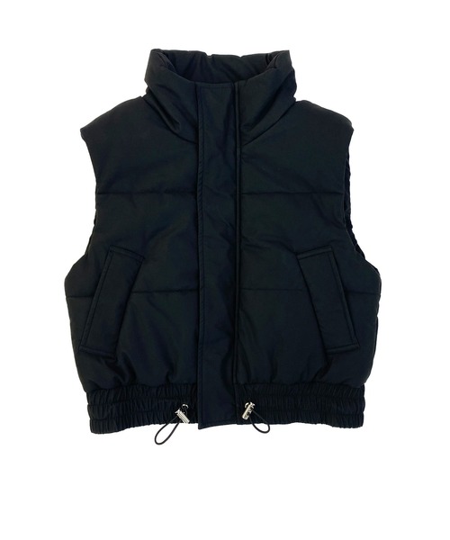 Avvenente（アベネンテ）の「【Avvenente】フェイクレザーパフィベスト（ダウンベスト・レディース・ブラック/アイボリー・FREE）」の13枚目の写真