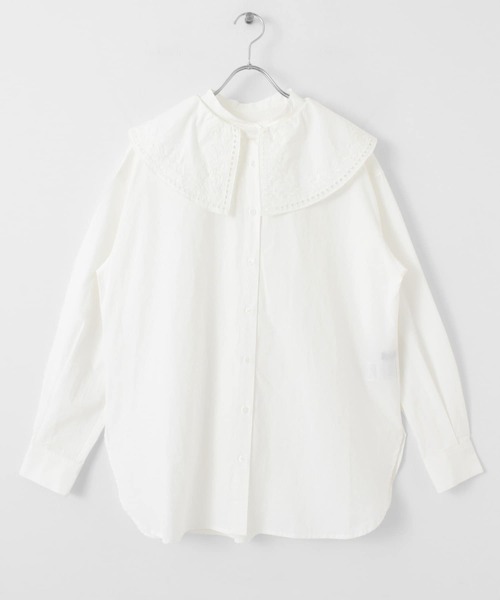 URBAN RESEARCH(アーバンリサーチ)の「ビッグカラーエンブロイダリーシャツ(シャツ/ブラウス・レディース・ブラック/オフホワイト・FREE)」の14枚目の写真