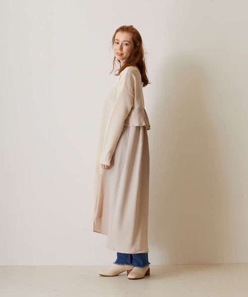 FLEUR DE KALINA（フレールドゥカリーナ）の「【FLEUR DE KALINA/ﾌﾚｰﾙ ﾄﾞｩ ｶﾘｰﾅ】 Backﾌﾘﾙﾘﾌﾞﾆｯﾄｿｰﾜﾝﾋﾟｰｽ（ワンピース・レディース・ホワイト/モカ/ブラック・FREE）」の9枚目の写真