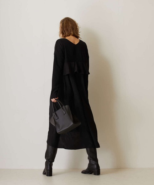 FLEUR DE KALINA（フレールドゥカリーナ）の「【FLEUR DE KALINA/ﾌﾚｰﾙ ﾄﾞｩ ｶﾘｰﾅ】 Backﾌﾘﾙﾘﾌﾞﾆｯﾄｿｰﾜﾝﾋﾟｰｽ（ワンピース・レディース・ホワイト/モカ/ブラック・FREE）」の19枚目の写真