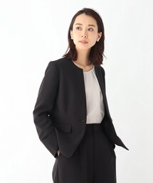 OPAQUE.CLIP | DELEGANT ダブルクロスキーネックジャケット【WEB限定サイズ】(スーツジャケット)