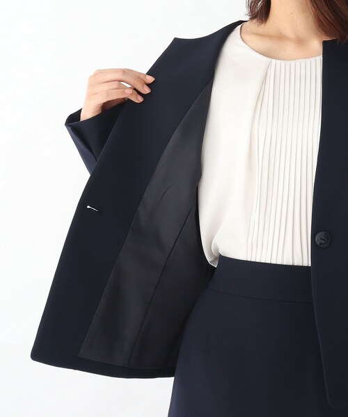 OPAQUE.CLIP(オペークドットクリップ)の「◆DELEGANT ダブルクロスキーネックジャケット【WEB限定サイズ】(スーツジャケット・レディース・ブラック/ベージュ/ネイビー・34/40/38/42/36)」の10枚目の写真