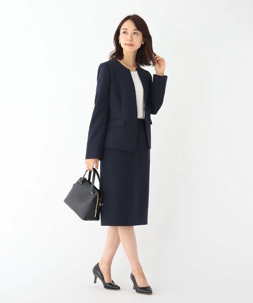 OPAQUE.CLIP(オペークドットクリップ)の「◆DELEGANT ダブルクロスキーネックジャケット【WEB限定サイズ】(スーツジャケット・レディース・ブラック/ベージュ/ネイビー・34/40/38/42/36)」の14枚目の写真