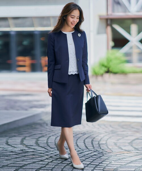 OPAQUE.CLIP(オペークドットクリップ)の「◆DELEGANT ダブルクロスキーネックジャケット【WEB限定サイズ】(スーツジャケット・レディース・ブラック/ベージュ/ネイビー・34/40/38/42/36)」の18枚目の写真