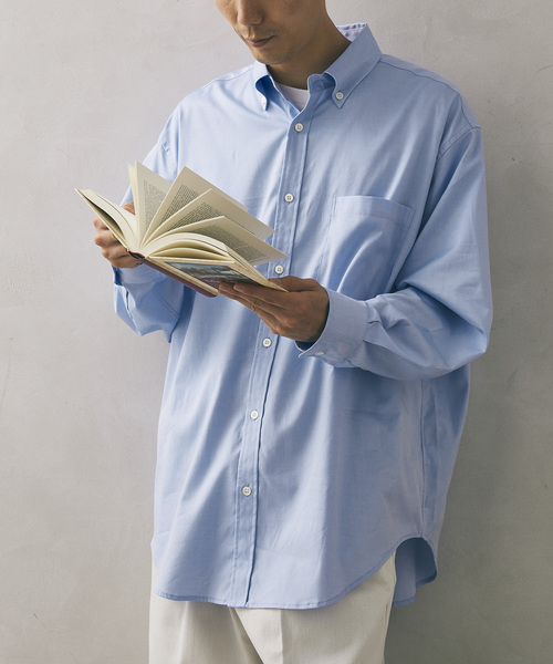 JOURNAL STANDARD relume(ジャーナルスタンダード レリューム)の「【relume SPORTS WEAR】ボタンダウン オーバーサイズ レギュラーシャツ(シャツ/ブラウス・メンズ・パープル/ブルー/グリーン・MEDIUM/LARGE)」の3枚目の写真