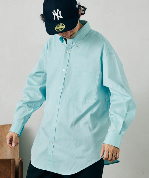 JOURNAL STANDARD relume(ジャーナルスタンダード レリューム)の「【relume SPORTS WEAR】ボタンダウン オーバーサイズ レギュラーシャツ(シャツ/ブラウス・メンズ・パープル/ブルー/グリーン・MEDIUM/LARGE)」の2枚目の写真