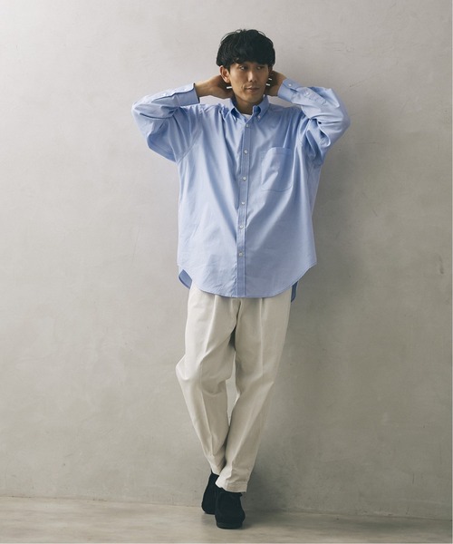 JOURNAL STANDARD relume(ジャーナルスタンダード レリューム)の「【relume SPORTS WEAR】ボタンダウン オーバーサイズ レギュラーシャツ(シャツ/ブラウス・メンズ・パープル/ブルー/グリーン・MEDIUM/LARGE)」の5枚目の写真