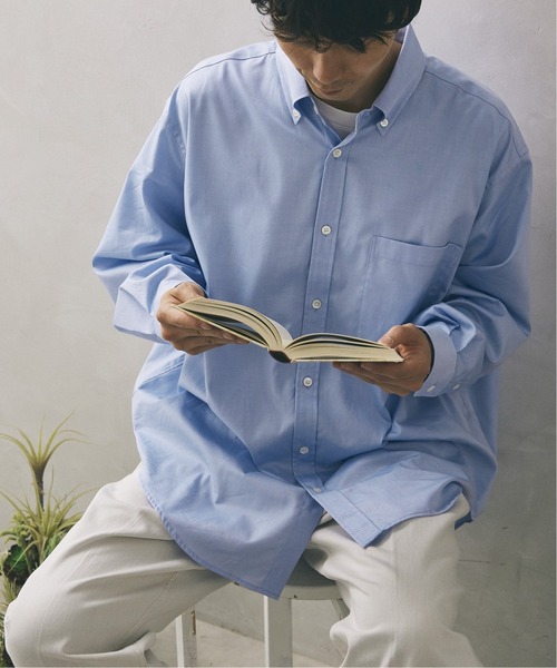 JOURNAL STANDARD relume(ジャーナルスタンダード レリューム)の「【relume SPORTS WEAR】ボタンダウン オーバーサイズ レギュラーシャツ(シャツ/ブラウス・メンズ・パープル/ブルー/グリーン・MEDIUM/LARGE)」の9枚目の写真