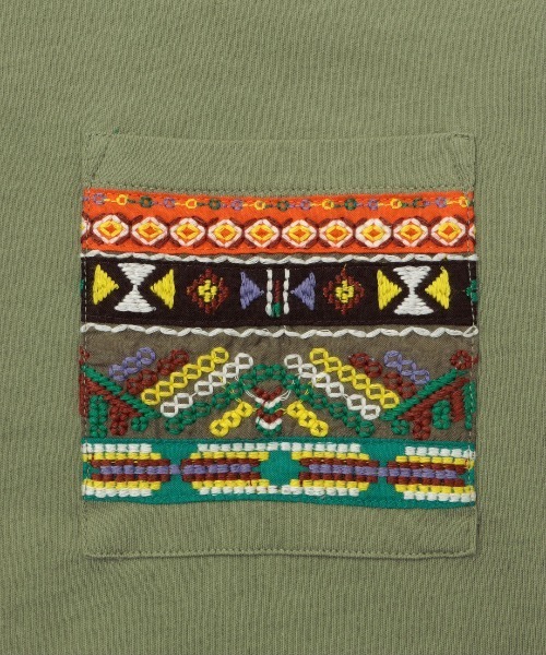 チチカカ(チチカカ)の「フェアトレードコットン ポケット刺繍ワンピース(ワンピース・レディース・チャコールグレー/カーキ・FREE)」の10枚目の写真