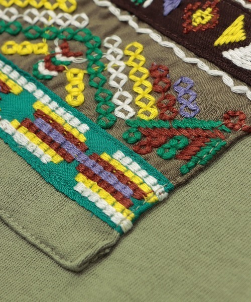 チチカカ(チチカカ)の「フェアトレードコットン ポケット刺繍ワンピース(ワンピース・レディース・チャコールグレー/カーキ・FREE)」の12枚目の写真
