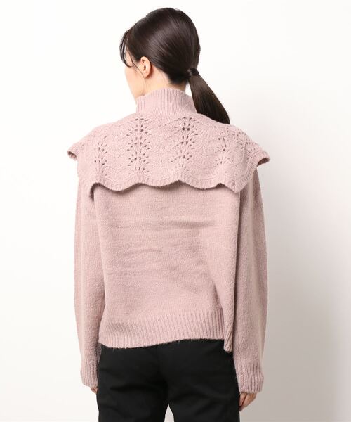 ehka sopo（エヘカソポ）の「透かし編み衿付ニット（ニット/セーター・レディース・ピンク/ミント/オフホワイト・ﾌﾘ-）」の10枚目の写真