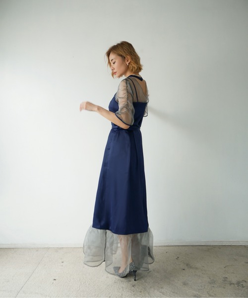 My shawty（ﾏｲｼｬｳﾃｨｰ）の「chicago satin day dress（ドレス・レディース・ブラック/ゴールド/ブルー・FREE）」の17枚目の写真