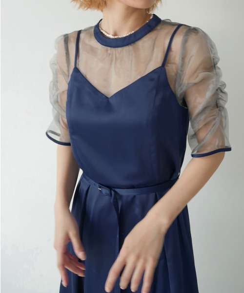 My shawty（ﾏｲｼｬｳﾃｨｰ）の「chicago satin day dress（ドレス・レディース・ブラック/ゴールド/ブルー・FREE）」の20枚目の写真