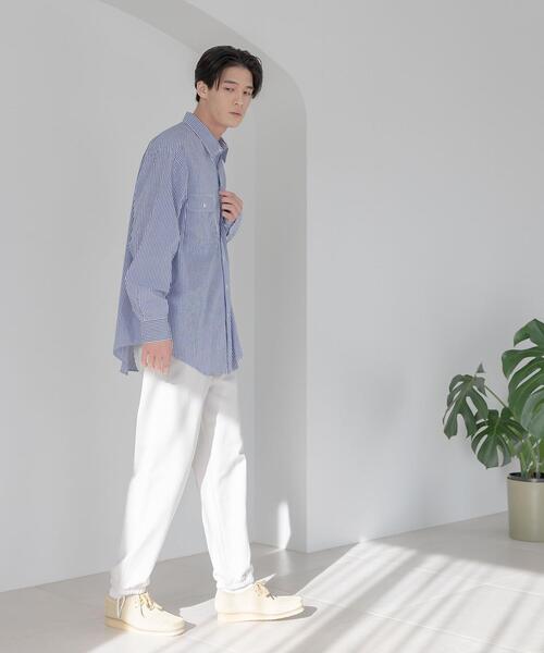 CITEN(シテン)の「<CITEN(シテン)>ダブルポケット ストライプ シャツ(シャツ/ブラウス・メンズ・オレンジ/ロイヤルブルー・M/L)」の16枚目の写真