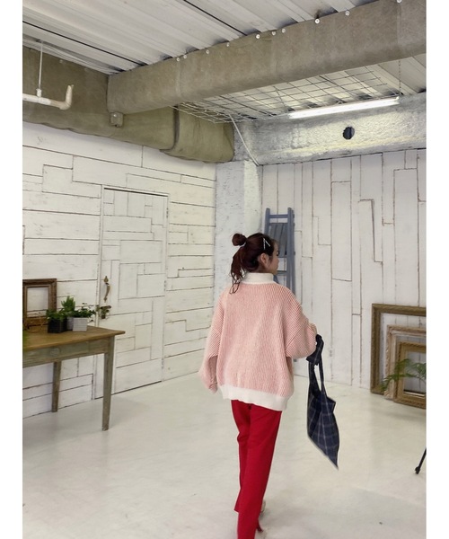 jumelle（ジュメロ）の「ストライプオーバーニット（ニット/セーター・レディース・レッド/グリーン・FREE）」の22枚目の写真