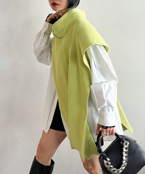 PAGEBOY（ページボーイ）の「CORE / ジレストール（ストール/ショール・レディース・ブラック/オフホワイト/イエロー・FREE）」の3枚目の写真