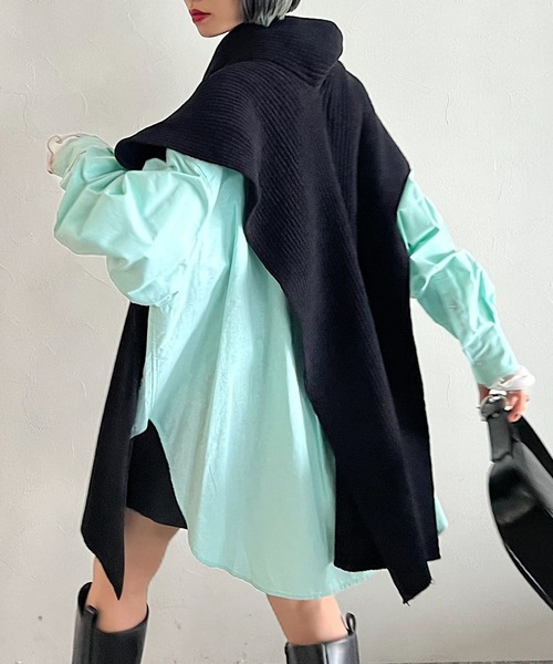 PAGEBOY（ページボーイ）の「CORE / ジレストール（ストール/ショール・レディース・ブラック/オフホワイト/イエロー・FREE）」の7枚目の写真