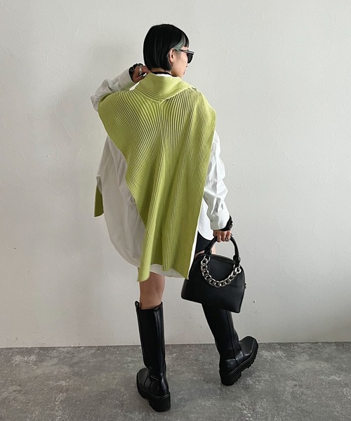 PAGEBOY（ページボーイ）の「CORE / ジレストール（ストール/ショール・レディース・ブラック/オフホワイト/イエロー・FREE）」の11枚目の写真