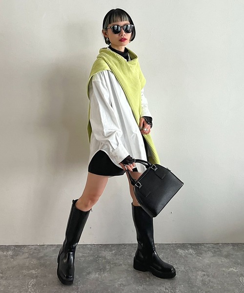 PAGEBOY（ページボーイ）の「CORE / ジレストール（ストール/ショール・レディース・ブラック/オフホワイト/イエロー・FREE）」の12枚目の写真