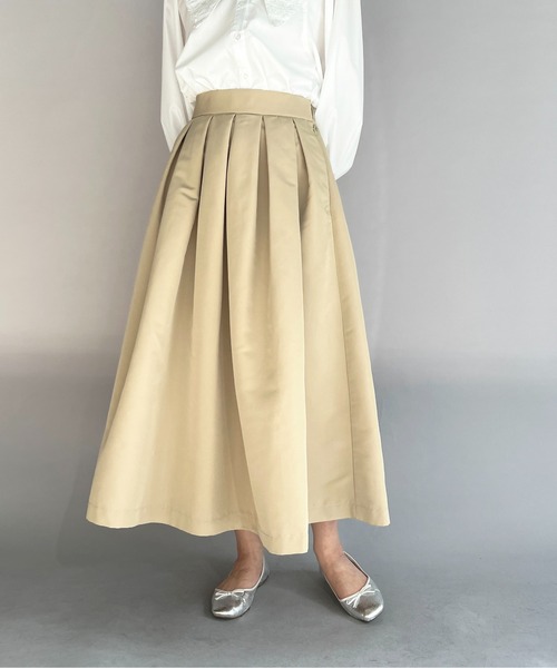 PICCIN(ピッチン)の「タックフレアスカート(スカート・レディース・ブラック/ベージュ/エメラルド・M)」の12枚目の写真