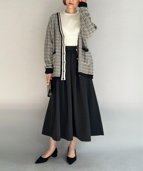 PICCIN(ピッチン)の「タックフレアスカート(スカート・レディース・ブラック/ベージュ/エメラルド・M)」の13枚目の写真