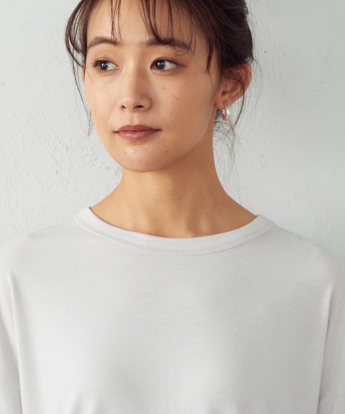 COMME CA ISM(コムサイズム)の「スリット入り 長袖Tシャツ(Tシャツ/カットソー・レディース・ホワイト/ライトグレー・MEDIUM/LARGE)」の9枚目の写真