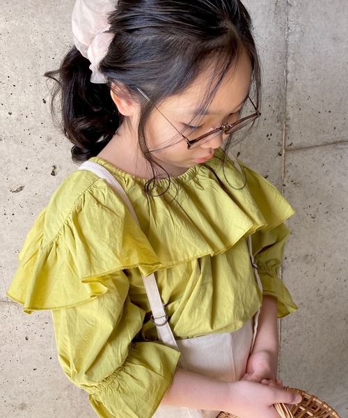 CIAOPANIC TYPY(チャオパニックティピー)の「【KIDS】indiaフリルブラウス(シャツ/ブラウス・キッズ・チャコールグレー/イエロー/レッド・SMALL/MEDIUM/LARGE/X-LARGE/XX-LARGE)」の2枚目の写真