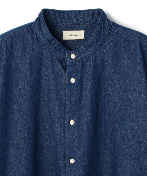 Toironier（トワロニエ）の「Toironier/トワロニエ/Denim Mao Shirt/デニムマオカラーシャツ（シャツ/ブラウス・メンズ・インディゴブルー・FREE）」の5枚目の写真