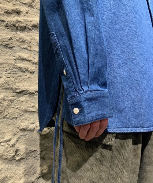 Toironier（トワロニエ）の「Toironier/トワロニエ/Denim Mao Shirt/デニムマオカラーシャツ（シャツ/ブラウス・メンズ・インディゴブルー・FREE）」の20枚目の写真