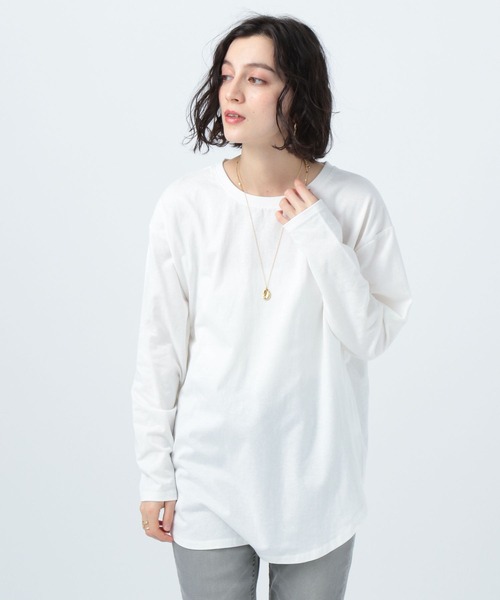 BAYFLOW（ベイフロー）の「インナーラウンドロングＴ（Tシャツ/カットソー・レディース・オフホワイト・FREE）」の2枚目の写真