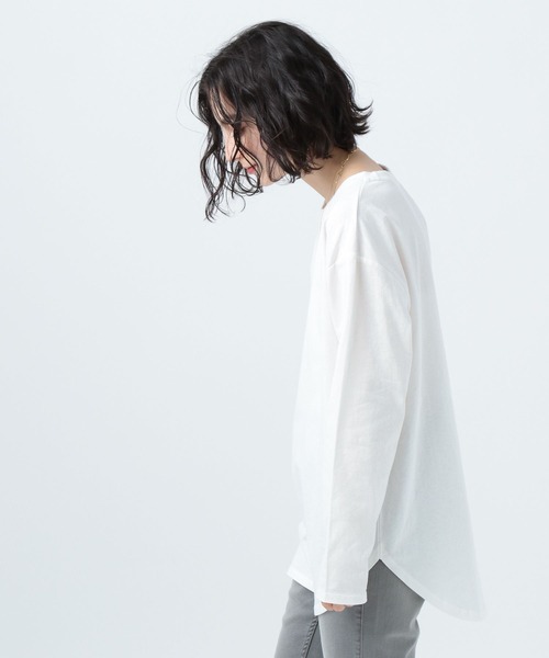 BAYFLOW（ベイフロー）の「インナーラウンドロングＴ（Tシャツ/カットソー・レディース・オフホワイト・FREE）」の3枚目の写真