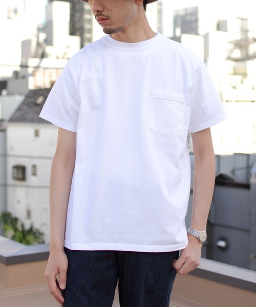Goodwear(Since1983)（グッドウェア）の「GOODWEAR/グッドウエア　ショートスリーブ　ポケットTEE　SHORTSLEEVE POCKET TEE　22SS（Tシャツ/カットソー・メンズ・ホワイト/チャコールグレー/ブラック/ミント/ナチュラル/オレンジ系その他/スモークピンク/ライトブルーグレー・M/L/XL）」の2枚目の写真