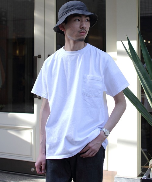 Goodwear(Since1983)（グッドウェア）の「GOODWEAR/グッドウエア　ショートスリーブ　ポケットTEE　SHORTSLEEVE POCKET TEE　22SS（Tシャツ/カットソー・メンズ・ホワイト/チャコールグレー/ブラック/ミント/ナチュラル/オレンジ系その他/スモークピンク/ライトブルーグレー・M/L/XL）」の9枚目の写真