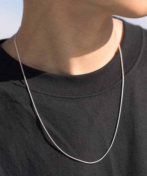 And A（アンドエー）の「And A アンドエー / Link chain necklace スネークチェーンネックレス チョーカー（シルバー925）（ネックレス・メンズ・シルバー・60cm/40cm/50cm）」の3枚目の写真