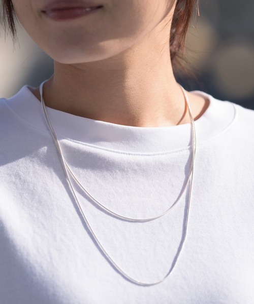 And A（アンドエー）の「And A アンドエー / Link chain necklace スネークチェーンネックレス チョーカー（シルバー925）（ネックレス・メンズ・シルバー・60cm/40cm/50cm）」の6枚目の写真