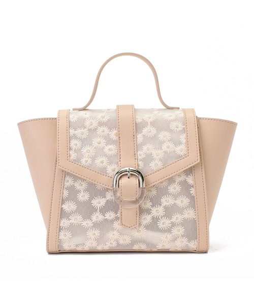 LITTLE ACCESSORIES（リトルアクセサリーズ）の「チュール素材の花柄刺繍の軽量2WAYショルダーバッグ（ショルダーバッグ・レディース・イエロー/ブルー/ベージュ/ホワイト・フリー）」の3枚目の写真