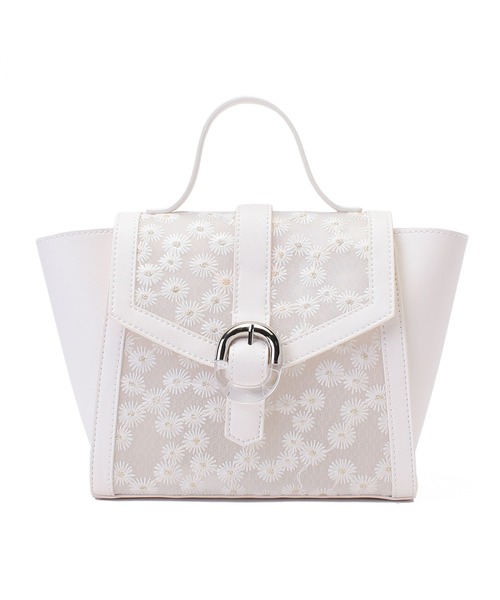 LITTLE ACCESSORIES（リトルアクセサリーズ）の「チュール素材の花柄刺繍の軽量2WAYショルダーバッグ（ショルダーバッグ・レディース・イエロー/ブルー/ベージュ/ホワイト・フリー）」の6枚目の写真