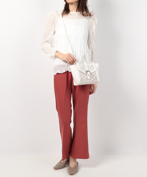 LITTLE ACCESSORIES（リトルアクセサリーズ）の「チュール素材の花柄刺繍の軽量2WAYショルダーバッグ（ショルダーバッグ・レディース・イエロー/ブルー/ベージュ/ホワイト・フリー）」の13枚目の写真