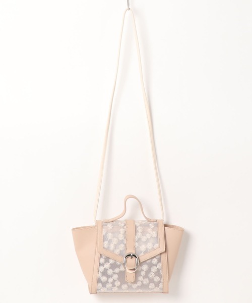 LITTLE ACCESSORIES（リトルアクセサリーズ）の「チュール素材の花柄刺繍の軽量2WAYショルダーバッグ（ショルダーバッグ・レディース・イエロー/ブルー/ベージュ/ホワイト・フリー）」の19枚目の写真